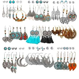 45 Pairs Boho Chic Statement Earrings NWT